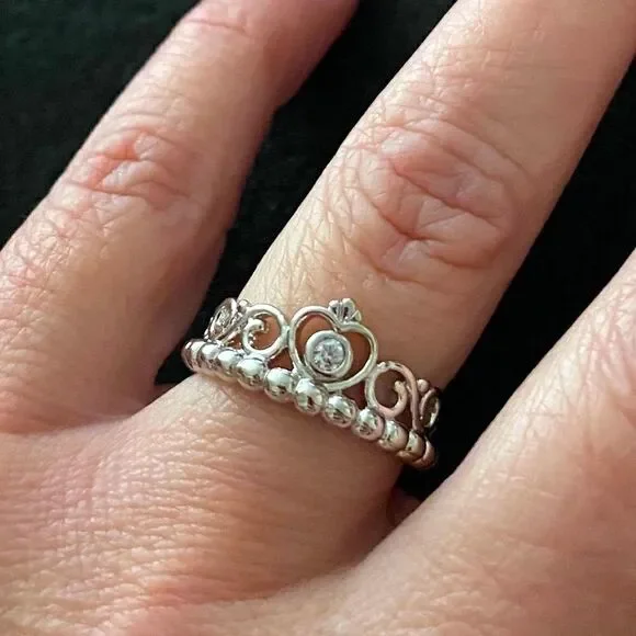 The Grace Kelly Sterling silver Princess ring w cubic zirconia sz 9 - Picture 2 of 7